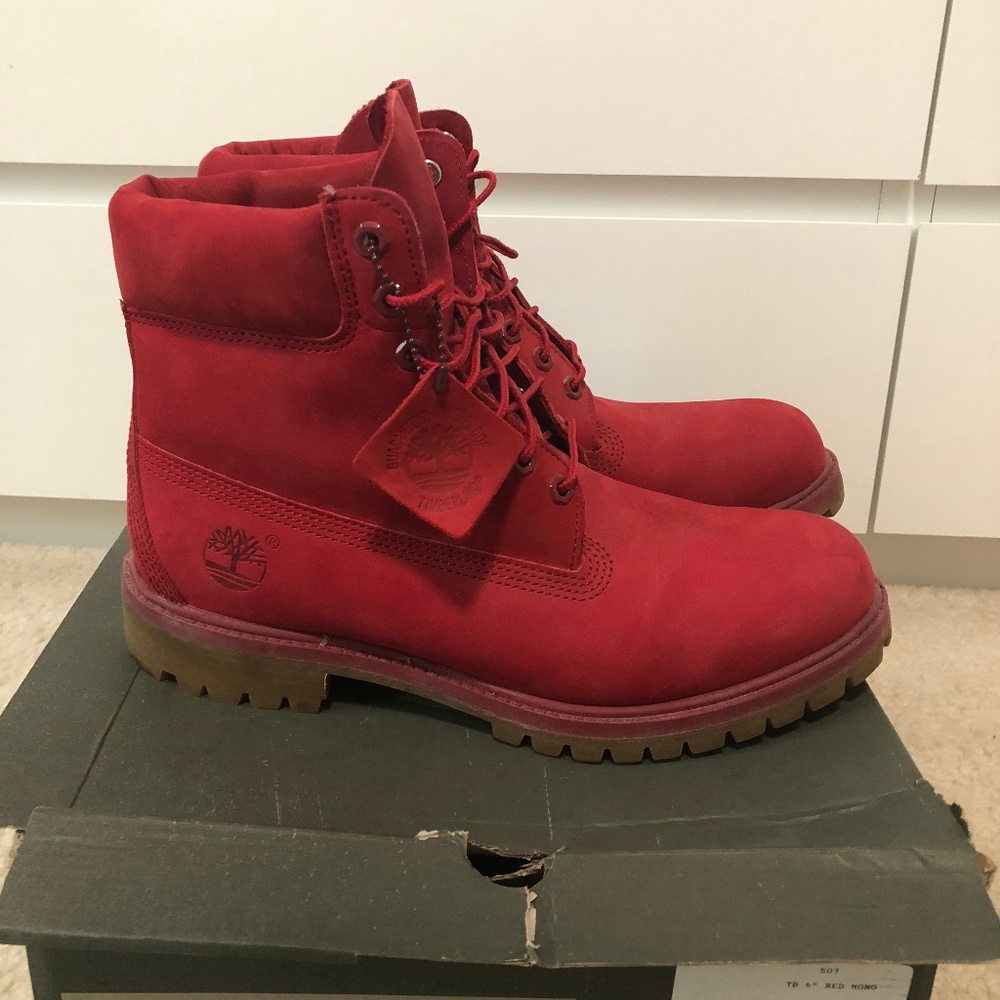 Classic Red Timberland Boots